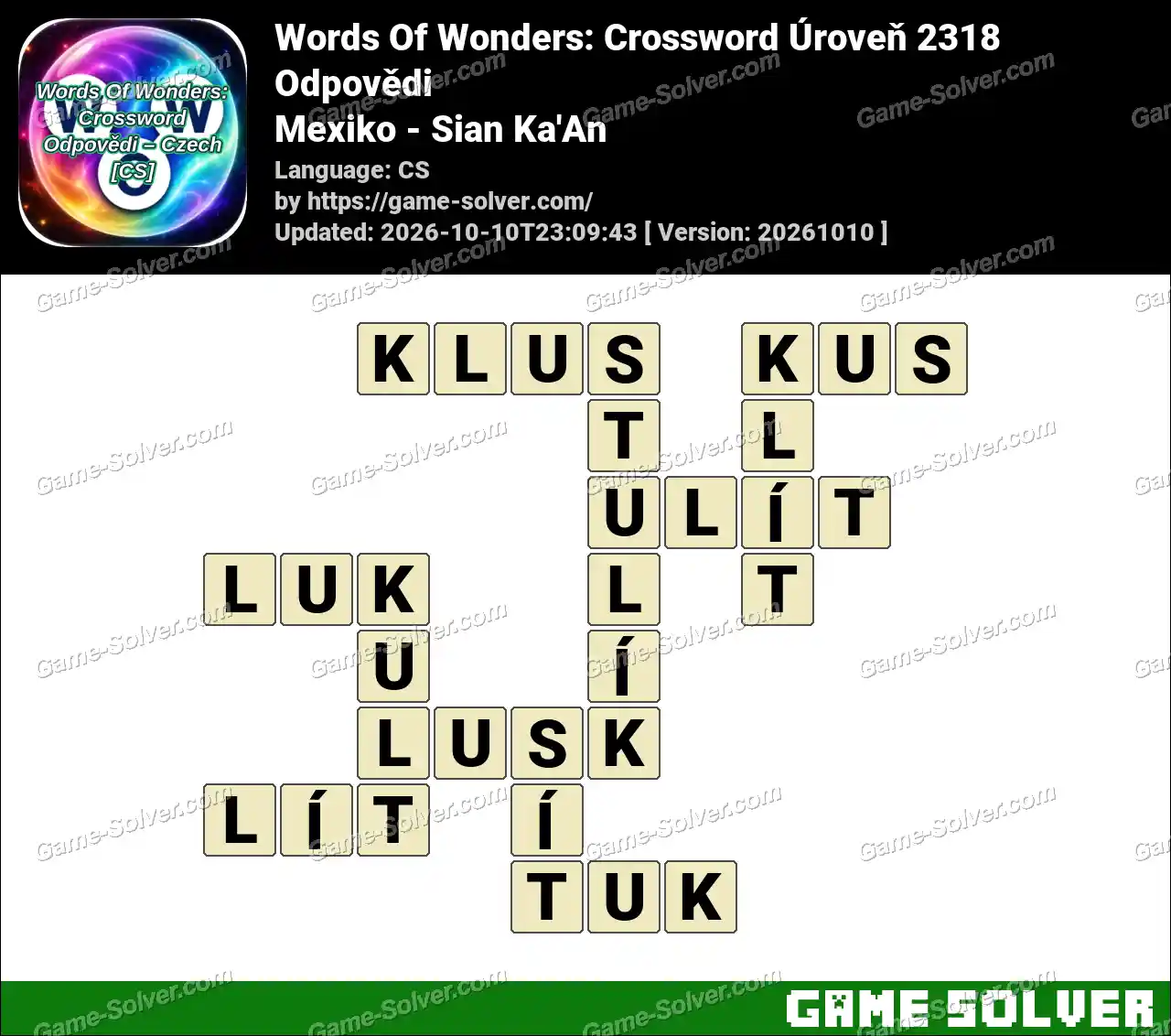 Words Of Wonders: Crossword Úroveň 2318 Odpovědi – Mexiko – Sian Ka’An